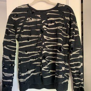 Generation Love Distressed Tie Dye Black Pullover